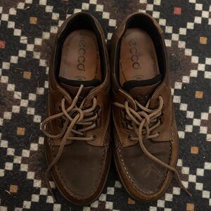 Ecco Brown Leather Loafer Mocs
